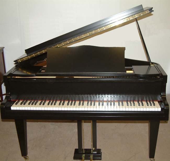 Black baby grand piano