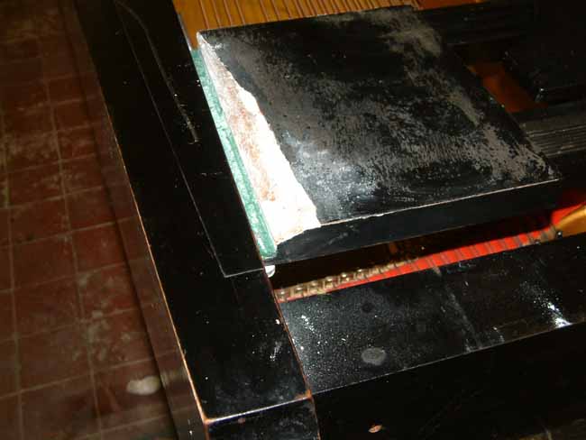 Danemann music desk before repair and polishing