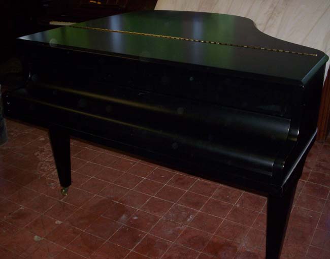 Black satin grand pianos