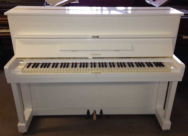 Eterna (By Yamaha) restored upright piano in a White Gloss cabinet