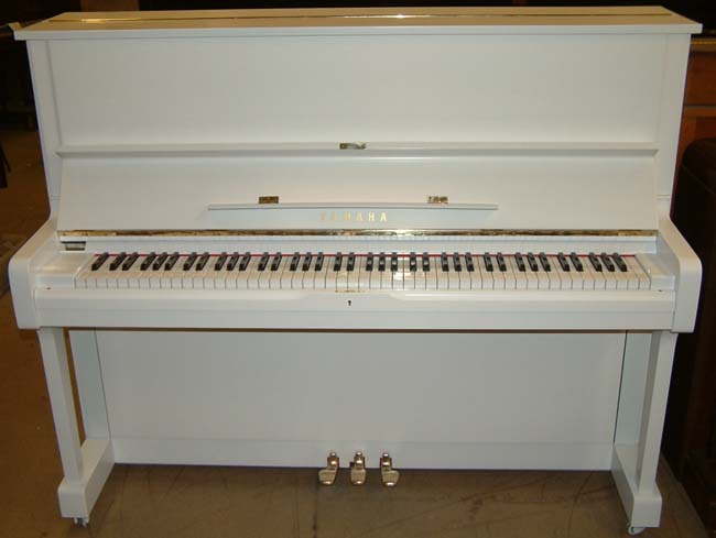 Yamaha white satin piano