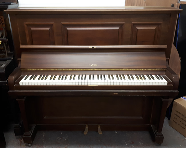 Sames straight strung upright piano suitable for beginners.