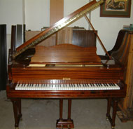 Mahogany satin Steck baby grand piano