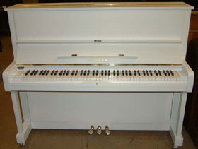 White satin yamaha piano