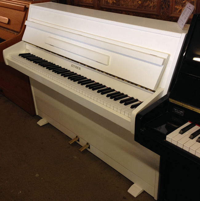 White satin piano.