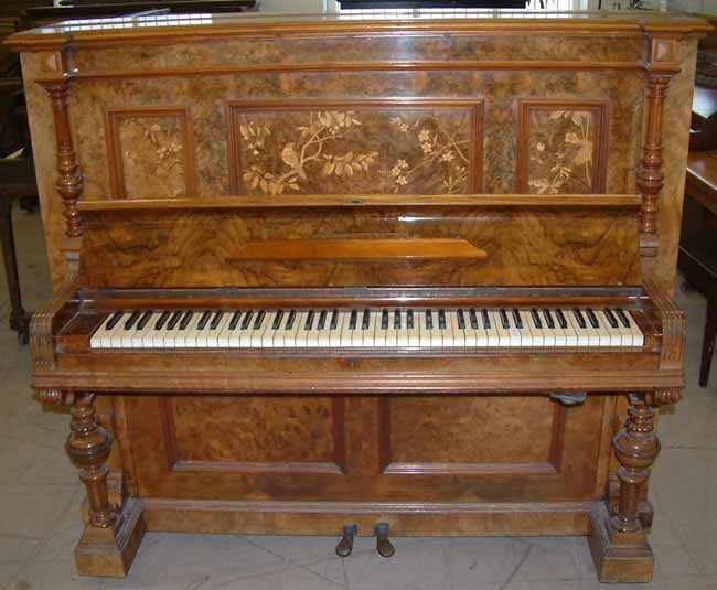 F. Kaim & Sohn German Inlaid Burr Walnut Piano