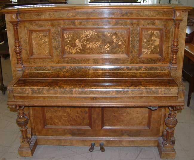 German Burr Walnut Piano