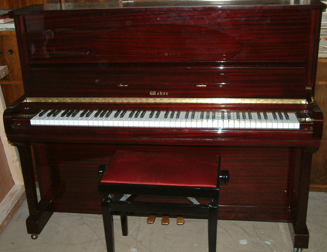 Weber upright in a high gloss Mahogany cabinet.