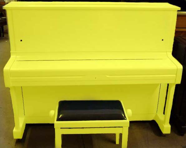 Canary Yellow Yamaha U1 Piano
