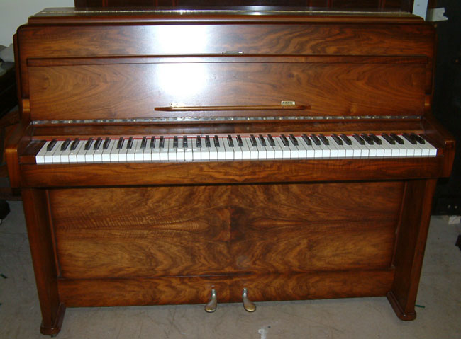 Knight piano restored and re-polished in a satin finish. 