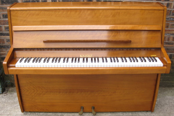Modern Knight upright piano in a Walnut gloss cabinet
