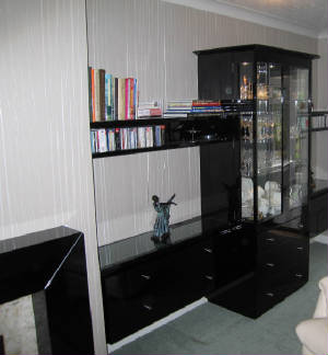 black cabinets