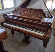 Sheidmayer burr walnut grand pianos